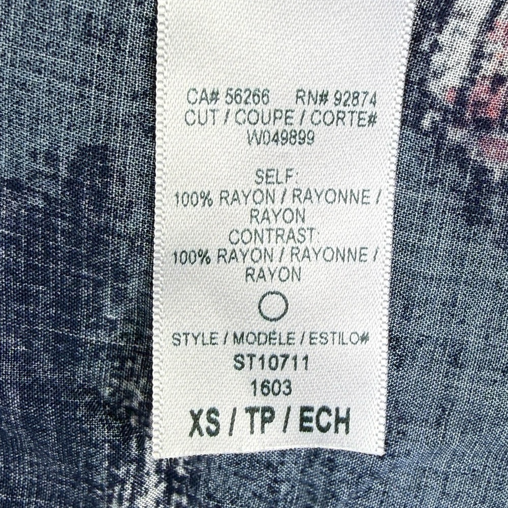 Splendid Maritime Cami Top Navy Blue Pink Abstract Print - Picture 5 of 6